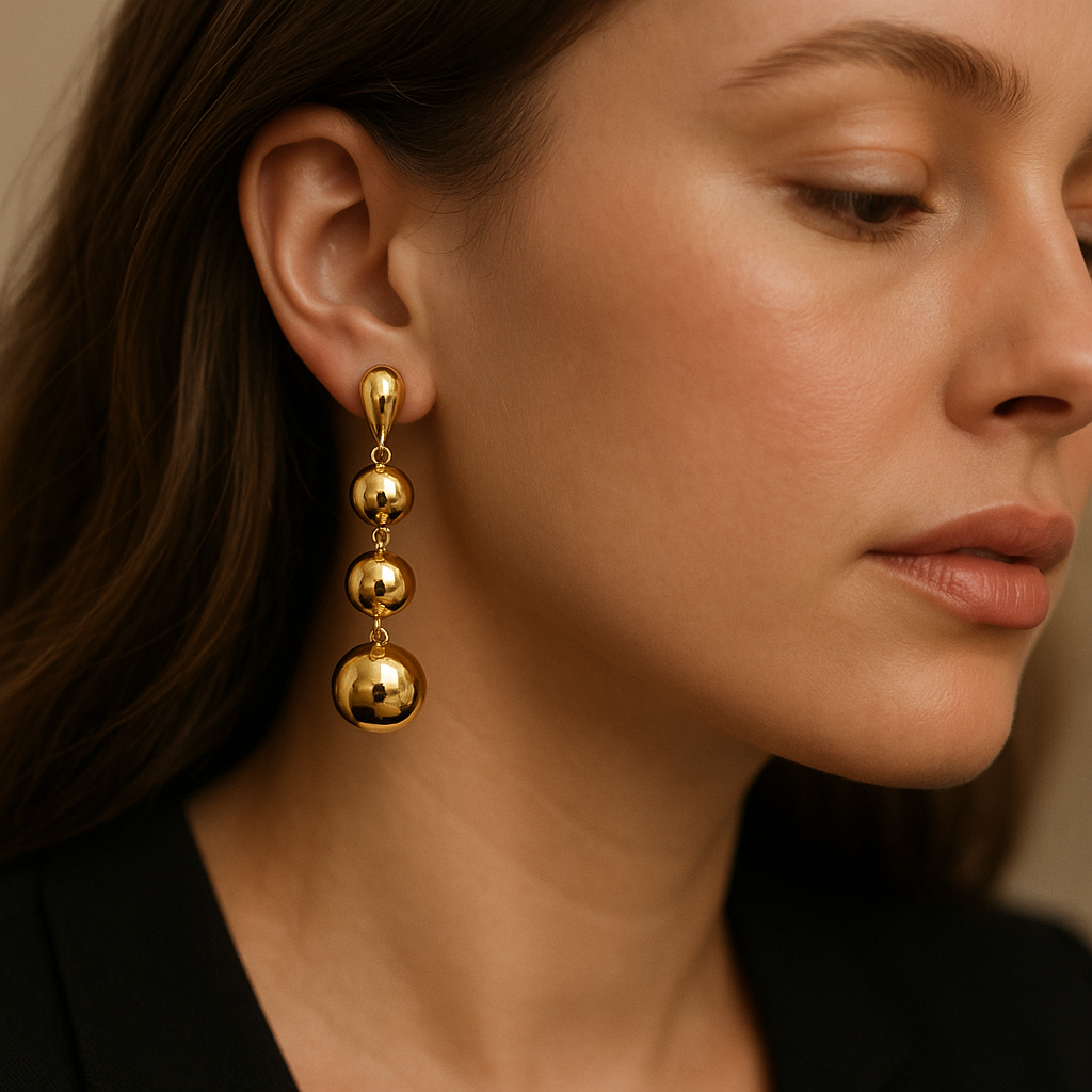 Gold drop earrings