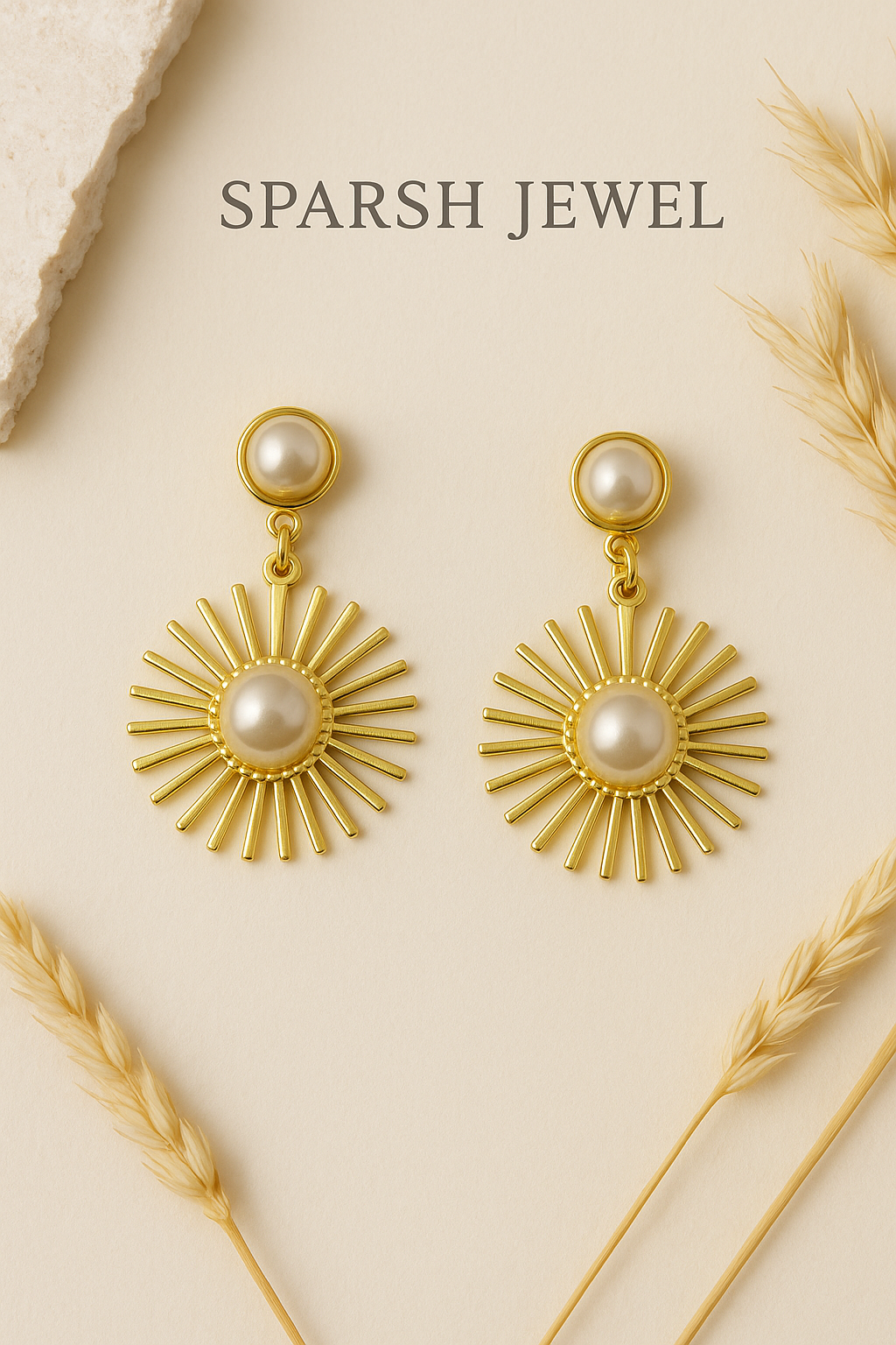 Fashionable gold earrings